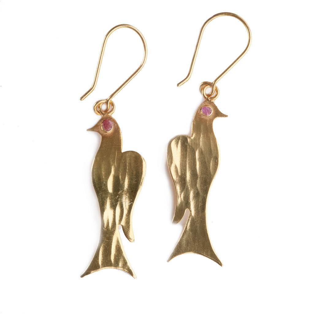 Gold Bird Earrings - Afghanistan